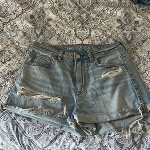 American Eagle Outfitters Blue Jean Shorts Distressed Style